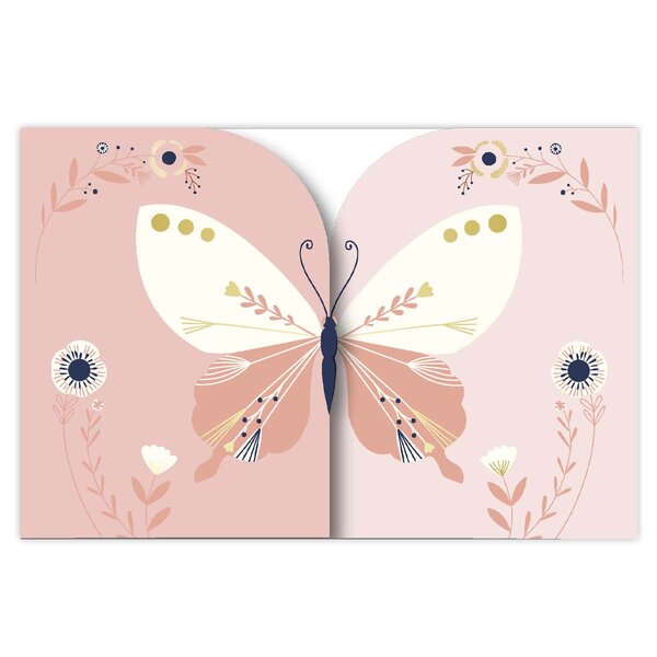 Carte Anniversaire Oh La La Motifs Papillons - Rose - Draeger paris