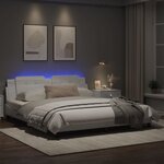 vidaXL Cadre de lit avec lumières LED noir 180x200 cm similicuir