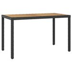 vidaXL Table de jardin Noir et marron 123x60x74cm Bois d'acacia solide