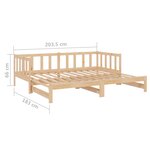 vidaXL Lit de jour avec lit gigogne 90x200 cm bois de pin massif