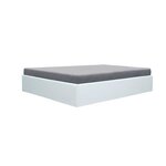 Lit adulte 140 x 190 cm avec Coffre de rangement - Simili Blanc