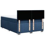 vidaXL Sommier à lattes de lit avec matelas Bleu 140x200 cm Tissu