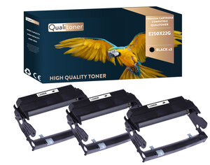 Qualitoner x3 toners e250x22g noir compatible pour lexmark