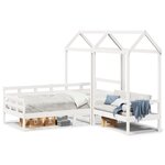 vidaXL Ensemble de lit de jour et de banc et toit 90x200 cm pin massif