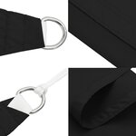 vidaXL Voile de parasol tissu oxford carré 5x5 m noir