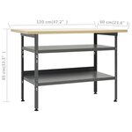 vidaXL Établi avec 3 panneaux muraux et 1 armoire