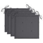 vidaXL Chaises de jardin lot de 4 avec coussins Bois de teck massif
