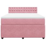 vidaXL Sommier à lattes de lit avec matelas Rose 140x200 cm Velours
