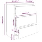 vidaXL Buffet Gris béton 60x35x76 cm Bois d'ingénierie