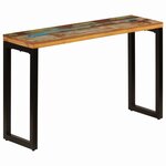 vidaXL Table console 120x35x76 cm Bois de récupération solide et acier
