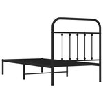 vidaXL Cadre de lit métal avec tête de lit noir 90x190 cm