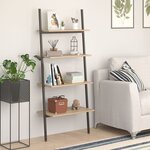 vidaXL Étagère inclinée à 4 niveaux Marron clair et noir 64x34x150 5cm