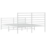 vidaXL Cadre de lit métal avec tête de lit/pied de lit blanc 135x190cm