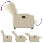 vidaXL Fauteuil inclinable électrique crème tissu