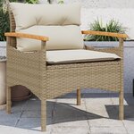 vidaXL Salon de jardin avec coussins 3 Pièces beige résine tressée
