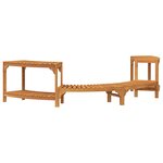 vidaXL Entourage de bain à remous semi-ronde 272x120.5x55.5 cm en bois massif d'acacia