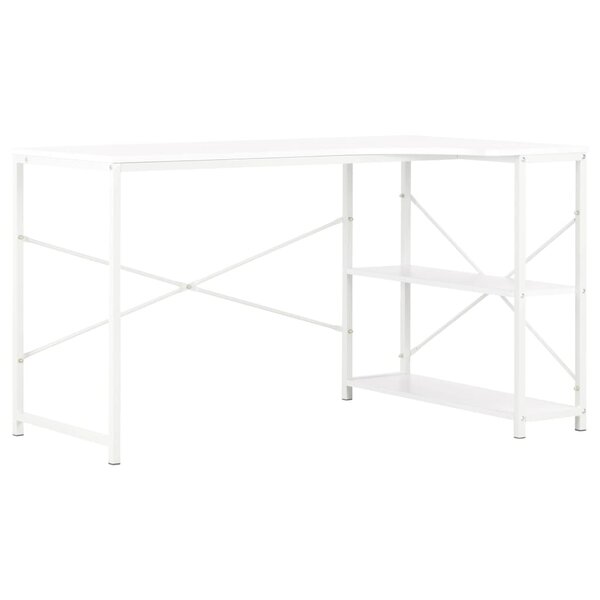 Bureau table poste de travail meuble d'ordinateur informatique étude d'ordinateur 120 x 72 x 70 cm blanc 02_0023715