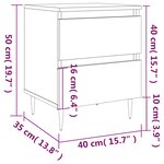 vidaXL Table de chevet chêne fumé 40x35x50 cm bois d’ingénierie