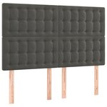 vidaXL Sommier à lattes de lit et matelas Gris foncé 140x190cm Velours