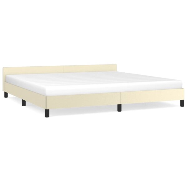 vidaXL Cadre de lit avec tête de lit Crème 200x200 cm Similicuir