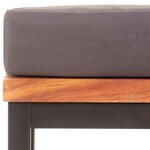vidaXL Repose-pied avec coussin 66x66x36 cm Bois d'acacia Gris foncé