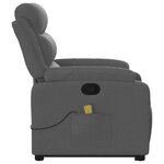 vidaXL Fauteuil de massage inclinable Gris foncé Tissu