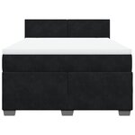 vidaXL Sommier à lattes de lit avec matelas Noir 140x200 cm Velours