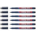 Feutre Fin de Précision 1800 Noir Pointe Fine (0.3) 0 35 mm x 6 EDDING