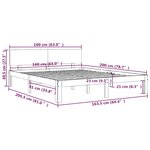 vidaXL Cadre de lit Bois de pin massif 160x200 cm