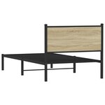 vidaXL Cadre de lit en métal sans matelas chêne sonoma 100x190 cm
