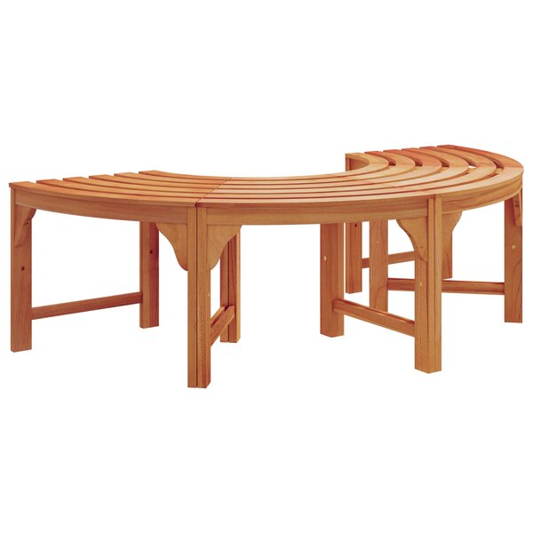 Banc d'extérieur en bois solide d'eucalyptus demi-rond de 160 cm vidaXL