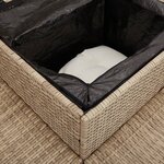 vidaXL Canapé de jardin avec table et coussins en forme de L beige