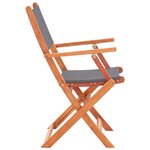 vidaXL Chaises pliables de jardin lot de 4 Gris Eucalyptus textilène