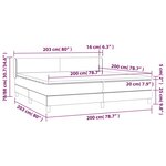 vidaXL Sommier à lattes de lit avec matelas Gris foncé 200x200cm Tissu