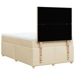 vidaXL Sommier à lattes de lit avec matelas Crème 120x200 cm Tissu