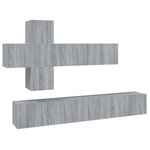 vidaXL Ensemble de meubles TV 7 Pièces Sonoma gris Bois d'ingénierie