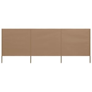 vidaXL Paravent 3 panneaux Tissu 400 x 80 cm Taupe