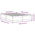vidaXL Cadre de lit sans matelas cire marron 140x190cm bois pin massif