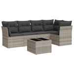 vidaXL Salon de jardin 6 Pièces avec coussins gris clair résine tressée