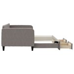 vidaXL Lit de jour avec gigogne et tiroirs taupe 90x200 cm tissu