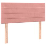 vidaXL Sommier à lattes de lit avec matelas Rose 100x200 cm Velours