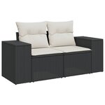 vidaXL Salon de jardin 8 Pièces avec coussins noir résine tressée