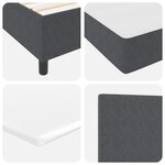 vidaXL Lit à ressorts avec matelas & lumière LED gris foncé en tissu en velours côtelé
