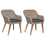 vidaXL Ensemble à manger de jardin 3 Pièces Marron