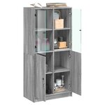 vidaXL Buffet haut avec portes gris sonoma 68x37x142cm bois ingénierie