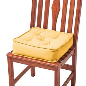 Galette de chaise coussin rehausseur en coton Jaune moutarde  40 x 40 x 10 cm - HOMESCAPES