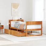 vidaXL Cadre de lit sans matelas cire marron 75x190 cm bois pin massif