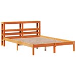 vidaXL Cadre de lit avec tête de lit cire marron 120x190cm bois de pin