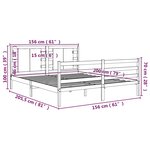 vidaXL Cadre de lit Blanc Bois de pin massif 150x200 cm Très grand