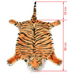 vidaXL Tapis en peluche en forme de tigre 144 cm Marron